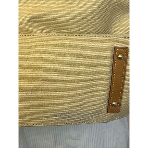 Dooney & Bourke Tan Brown Canvas Bag Leather Trim - Picture 7 of 10